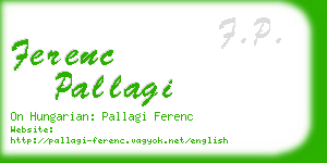 ferenc pallagi business card